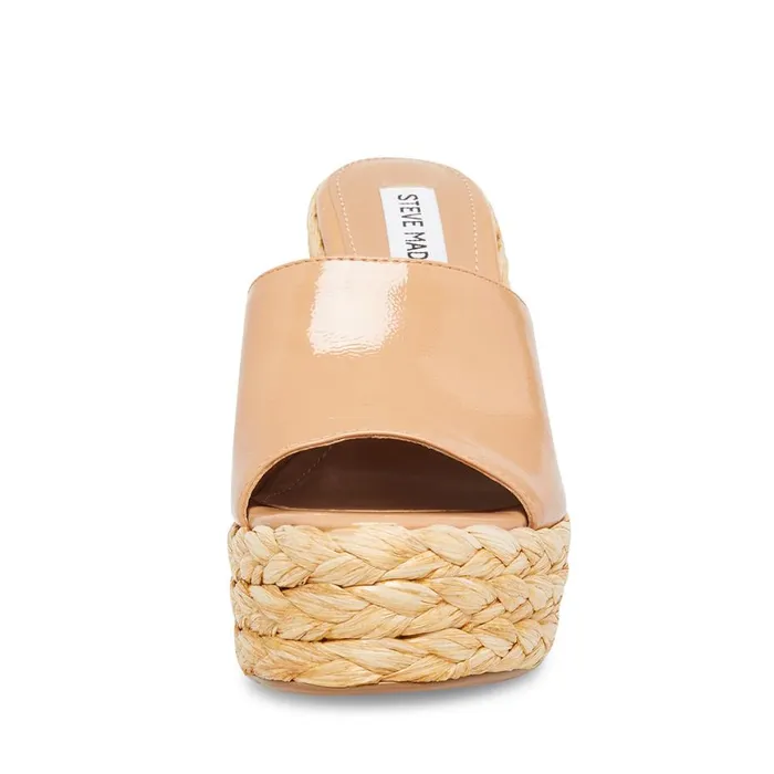 Steve Madden Tabitha Tan Patent Womens Sandals