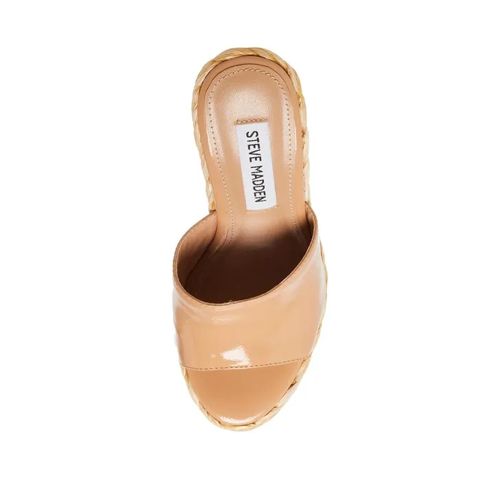 Steve Madden Tabitha Tan Patent Womens Sandals