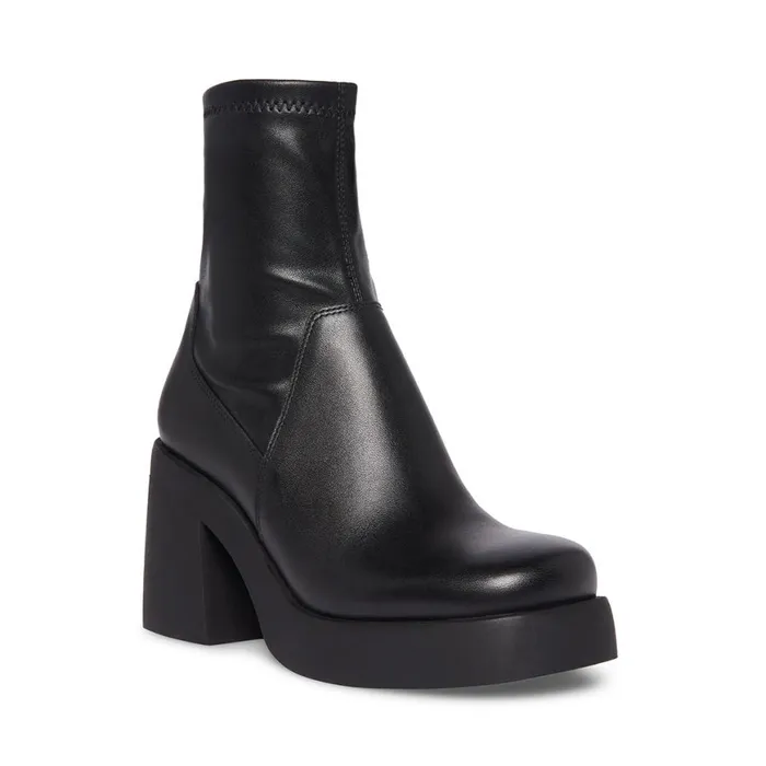 Steve Madden Zeldie Black Leather Womens Platforms