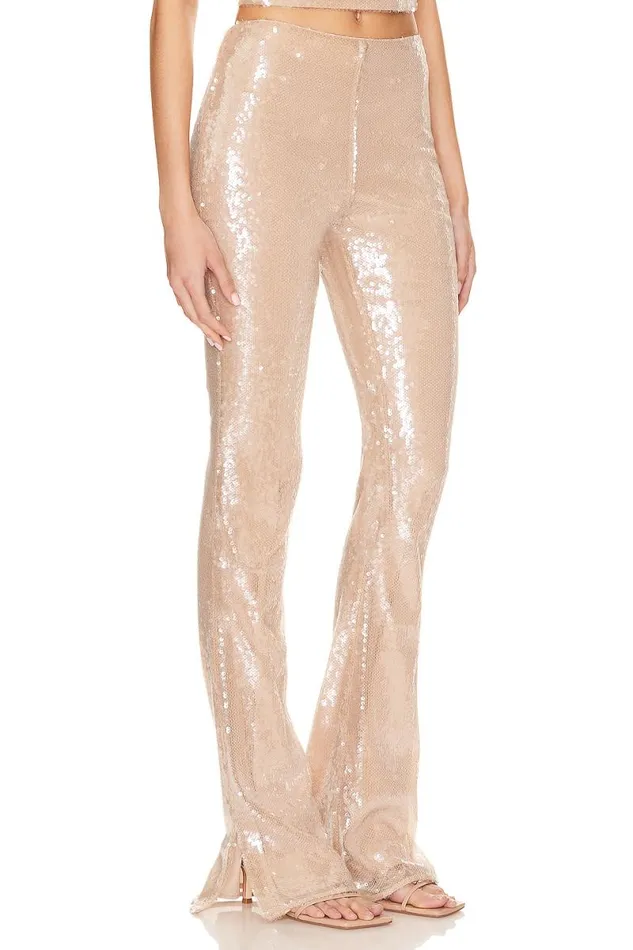 Stevie Sequin Pant Nude Neutral Women Lovers and Friends Pants
