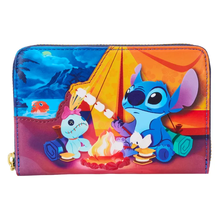 Stitch Camping Cuties Zip Around Wallet Unisex Loungefly Bags and Wallets