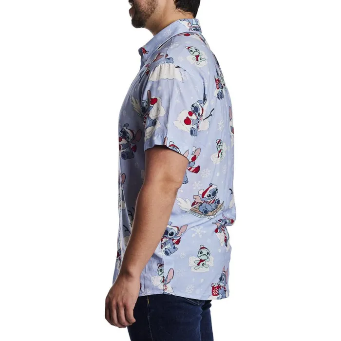 Stitch Holiday Snow Camp Shirt Unisex Loungefly Apparel