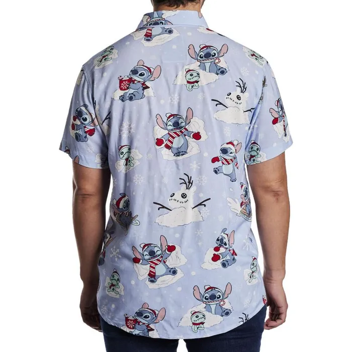 Stitch Holiday Snow Camp Shirt Unisex Loungefly Apparel