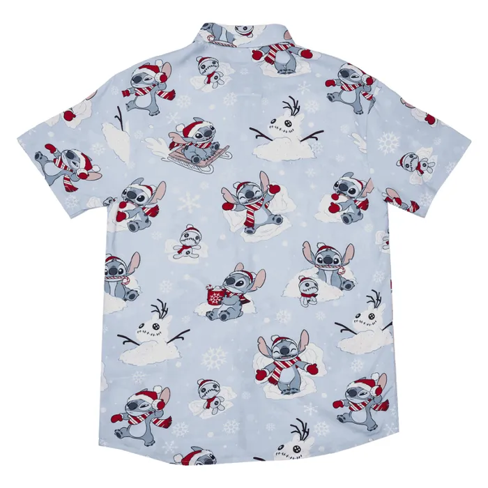 Stitch Holiday Snow Camp Shirt Unisex Loungefly Apparel