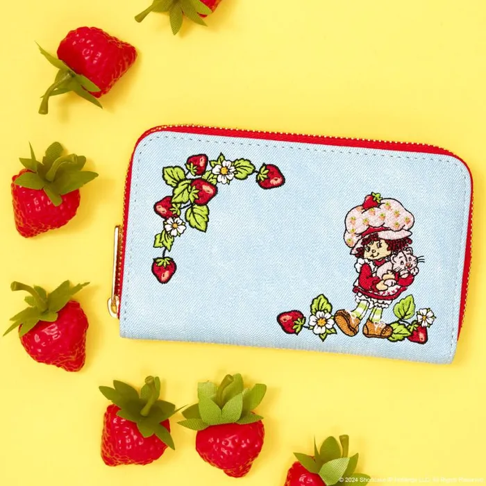 Strawberry Shortcake Denim Zip Around Wallet Unisex Loungefly Bags and Wallets Strawberry Shortcake Denim Zip Around Wallet Unisex Loungefly Bags and Wallets
