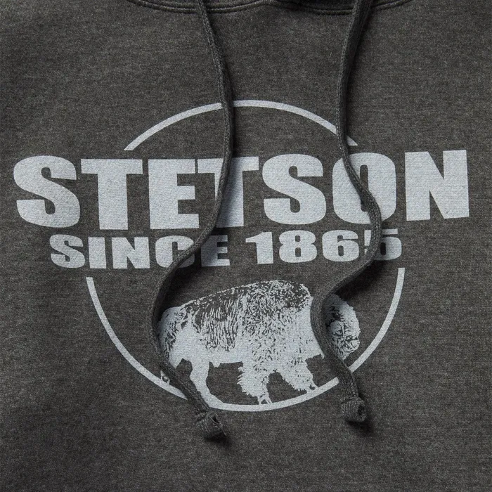 Sweaters and Hoodies Men Stetson Bison Hoodie Grey