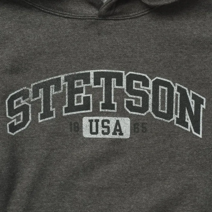 Sweaters and Hoodies Men Stetson Charcoal Heather Fleece Hooded Sweatshirt Grey