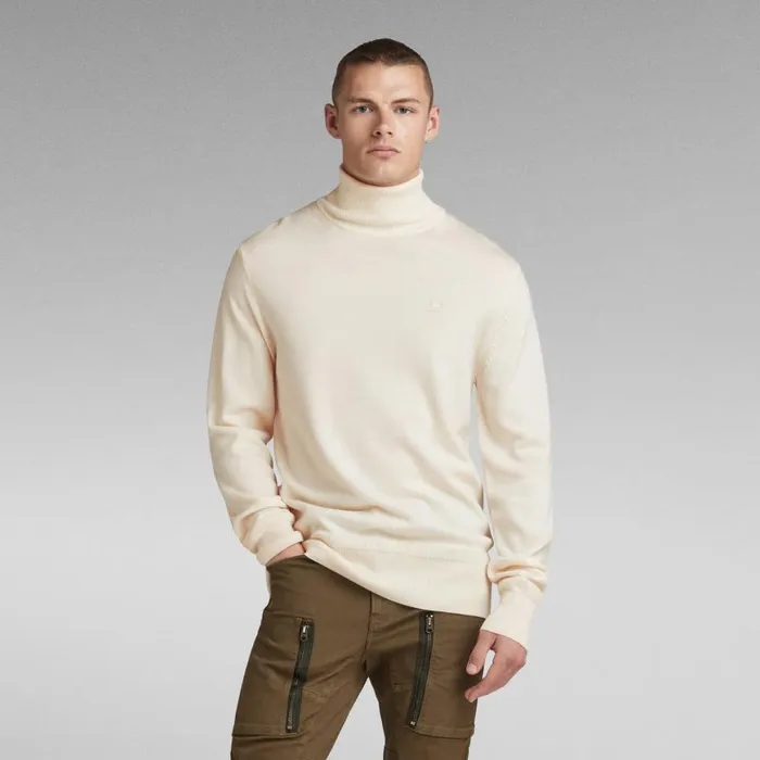 Sweaters Men GStar RAW Premium Core Turtle Knit Eggnog