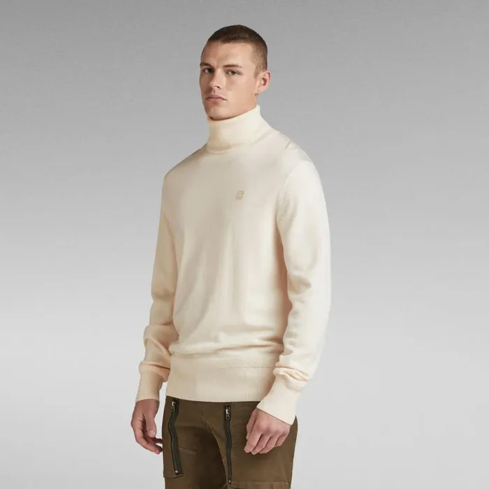 Sweaters Men GStar RAW Premium Core Turtle Knit Eggnog