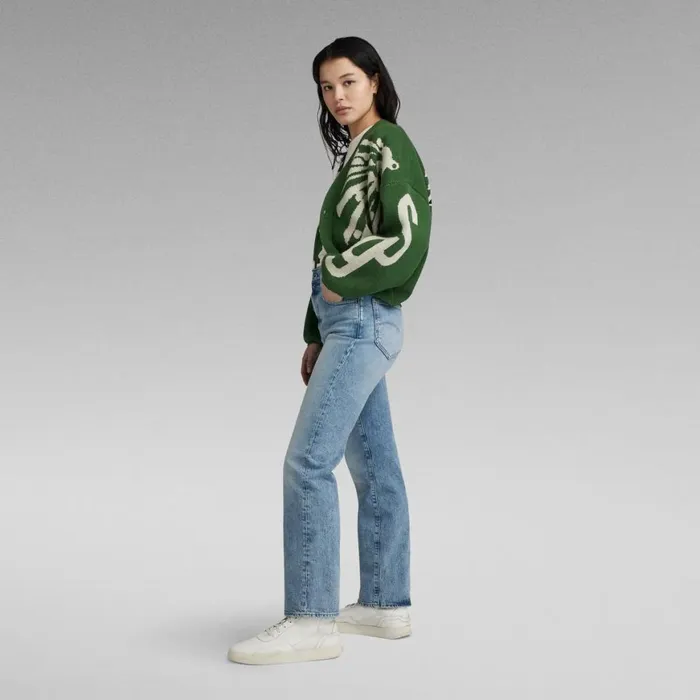 Sweaters Women GStar RAW Holiday Knitted Cardigan Loose Deep Nuri Green