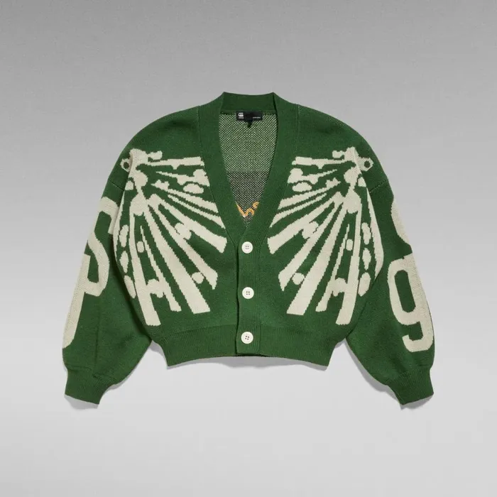 Sweaters Women GStar RAW Holiday Knitted Cardigan Loose Deep Nuri Green