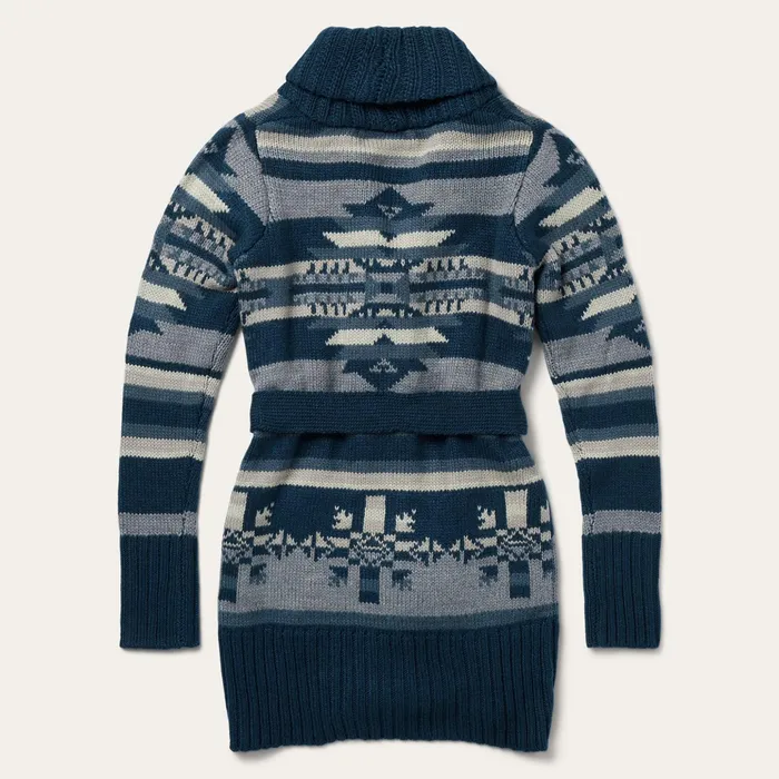Sweaters Women Stetson Indigo Aztec Belted Cardigan Blue