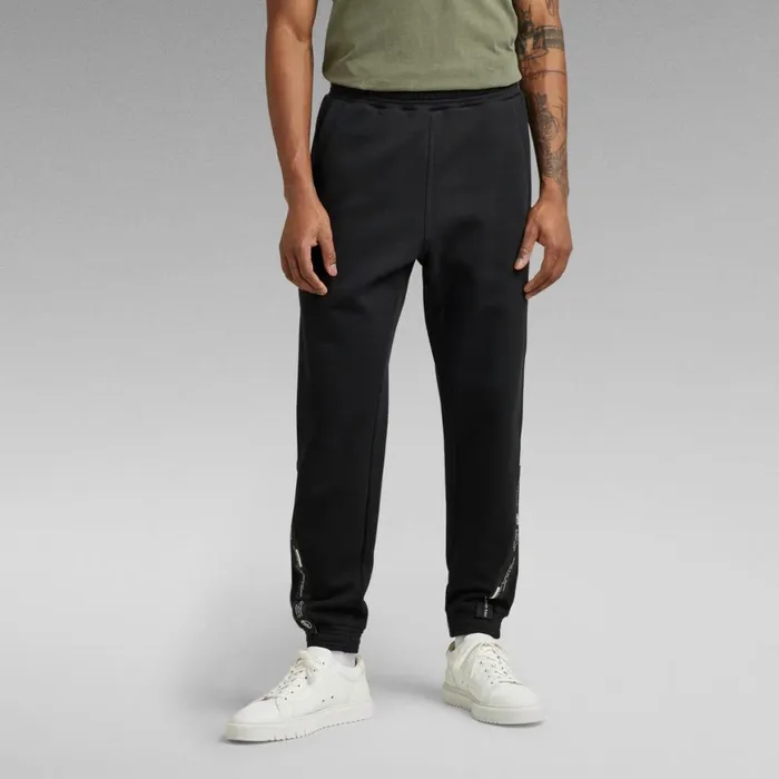 Sweatpants Men GStar RAW Logo Tape Sweat Pants Dark Black
