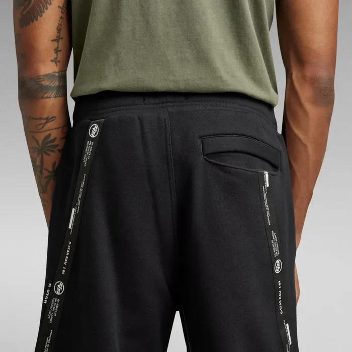 Sweatpants Men GStar RAW Logo Tape Sweat Pants Dark Black