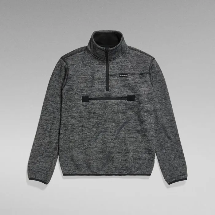 Sweatshirts and Hoodies Men GStar RAW Fleece Half Zip Sweater Dark Black