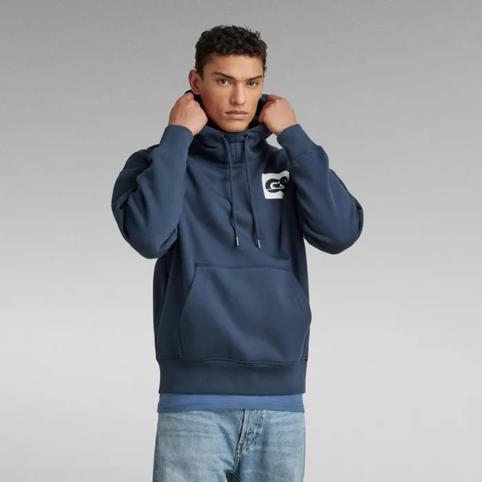 Sweatshirts and Hoodies Men GStar RAW GS Raw Back Graphic Loose Hoodie Salute