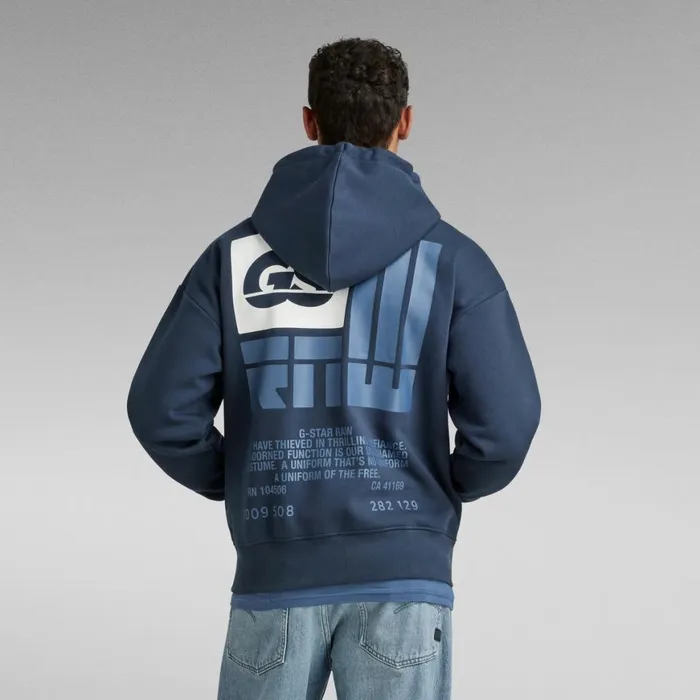 Sweatshirts and Hoodies Men GStar RAW GS Raw Back Graphic Loose Hoodie Salute