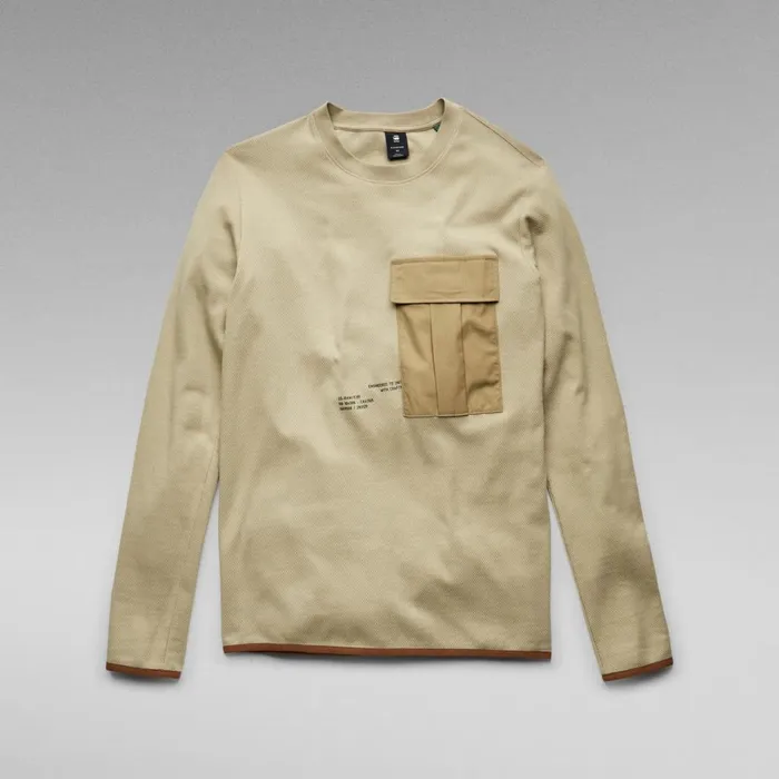 Sweatshirts and Hoodies Men GStar RAW Lightweight Slanted Pocket Sweater Light Moss