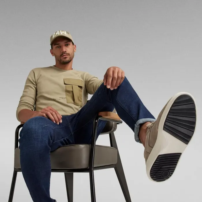 Sweatshirts and Hoodies Men GStar RAW Lightweight Slanted Pocket Sweater Light Moss