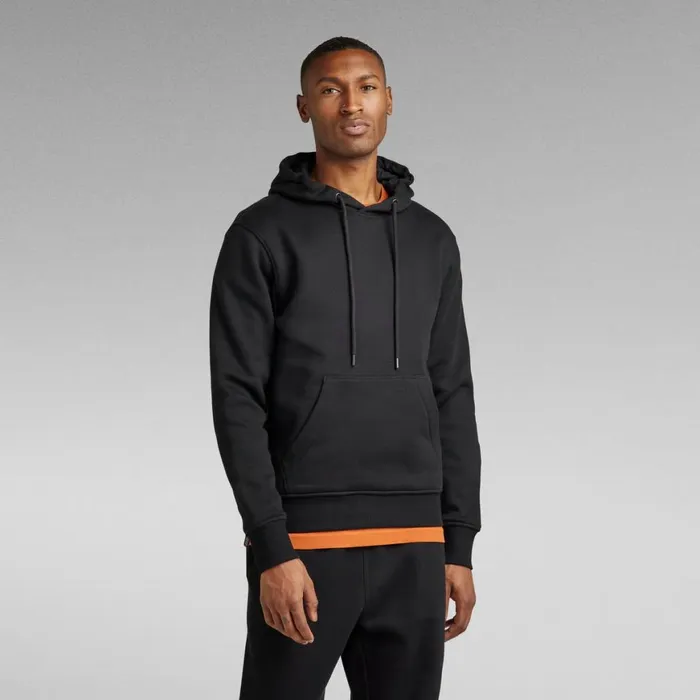 Sweatshirts and Hoodies Men GStar RAW Logo Tape Hooded Sweater Dark Black