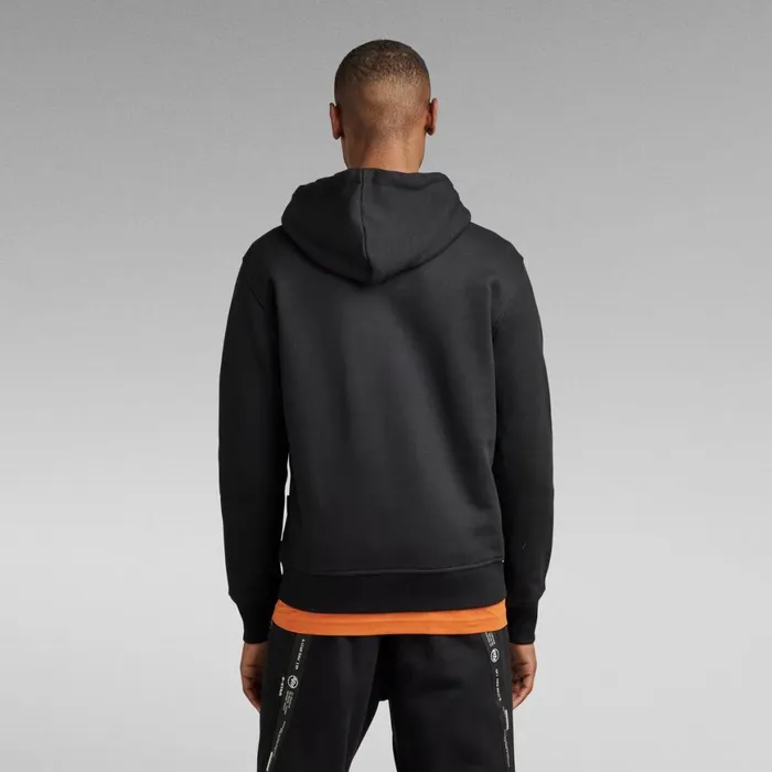 Sweatshirts and Hoodies Men GStar RAW Logo Tape Hooded Sweater Dark Black