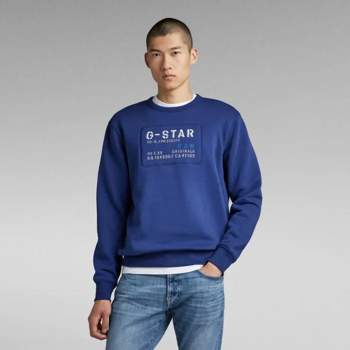Sweatshirts and Hoodies Men GStar RAW Originals Sweater Ballpen Blue