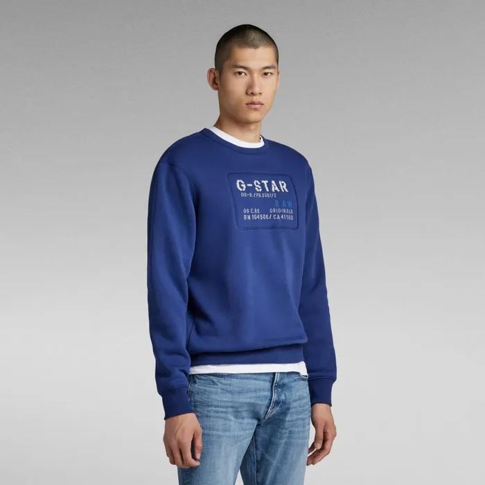 Sweatshirts and Hoodies Men GStar RAW Originals Sweater Ballpen Blue