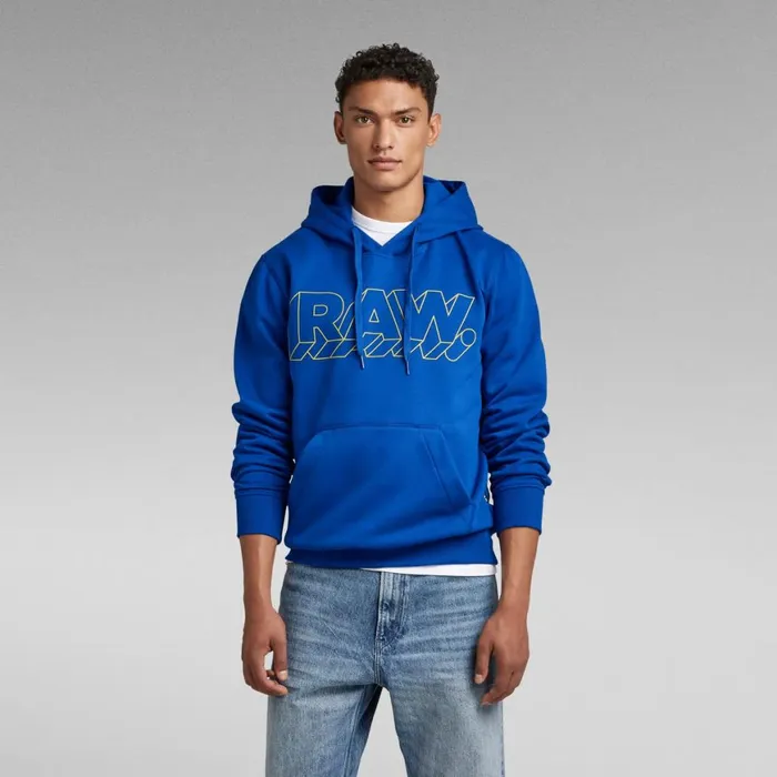 Sweatshirts and Hoodies Men GStar RAW RAW 3D Hooded Sweater Lighting Blue