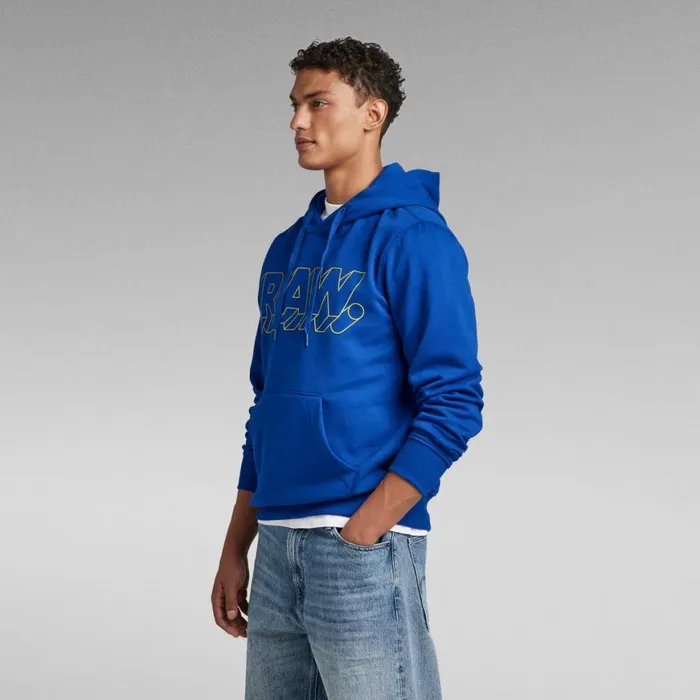 Sweatshirts and Hoodies Men GStar RAW RAW 3D Hooded Sweater Lighting Blue