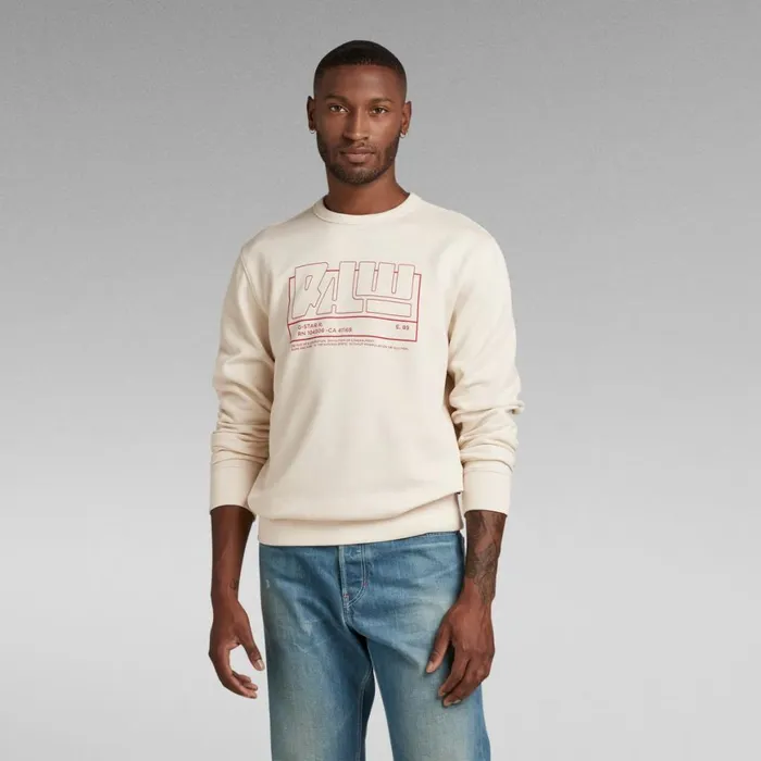 Sweatshirts and Hoodies Men GStar RAW RAW Sweater Ecru