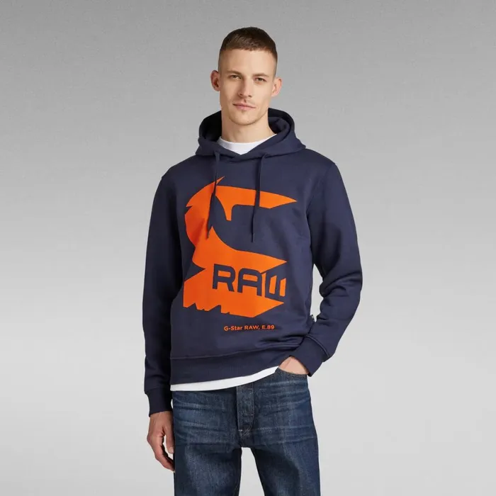Sweatshirts and Hoodies Men GStar RAW Shadow Drop Graphic Hoodie Sartho Blue