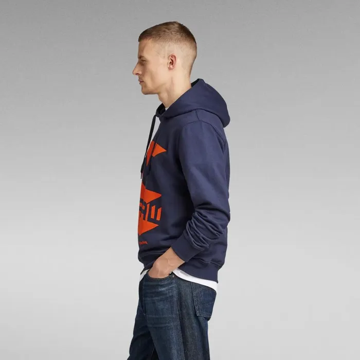 Sweatshirts and Hoodies Men GStar RAW Shadow Drop Graphic Hoodie Sartho Blue