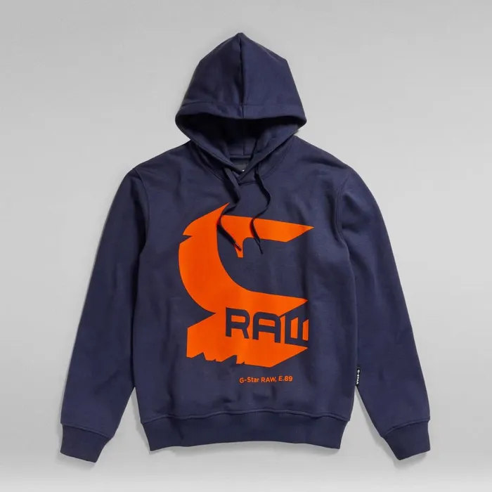 Sweatshirts and Hoodies Men GStar RAW Shadow Drop Graphic Hoodie Sartho Blue