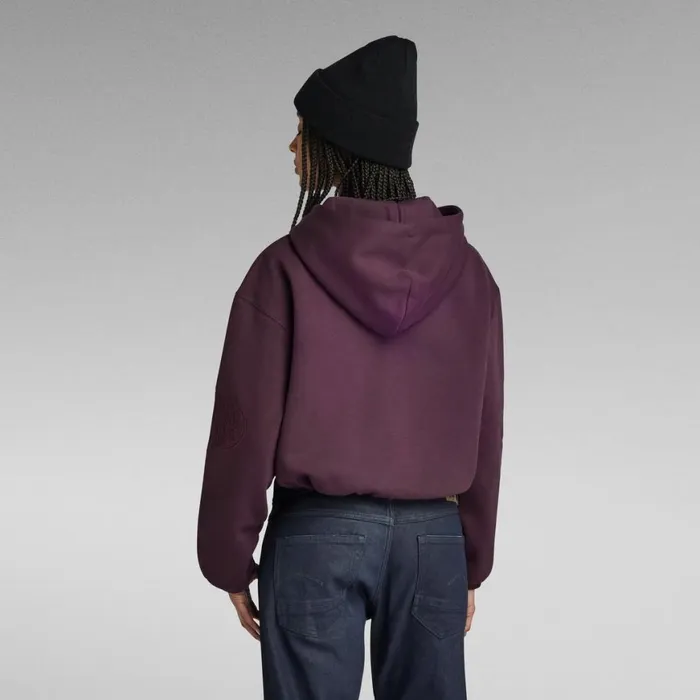 Sweatshirts and Hoodies Women GStar RAW Sleeve Graphic Cropped Loose Hoodie Light Maze