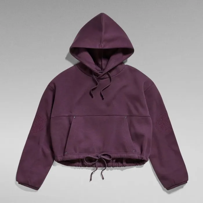 Sweatshirts and Hoodies Women GStar RAW Sleeve Graphic Cropped Loose Hoodie Light Maze