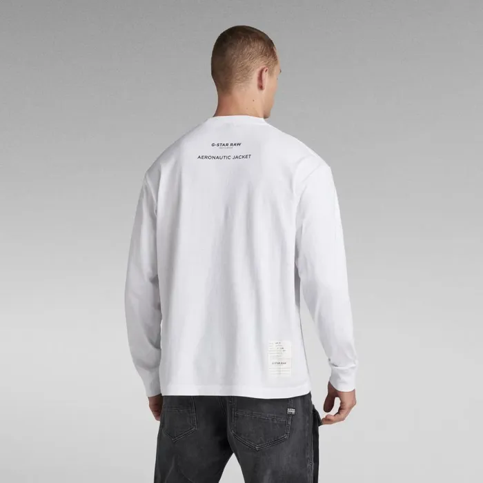 TShirts and Polos Men GStar RAW Archive Boxy TShirt White Aeronautic Jacket