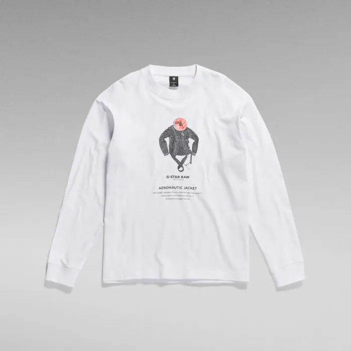 TShirts and Polos Men GStar RAW Archive Boxy TShirt White Aeronautic Jacket