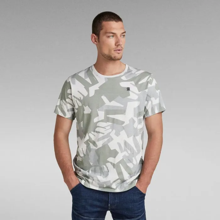 TShirts and Polos Men GStar RAW Camo Allover TShirt Nimbus Cloud Peacehand