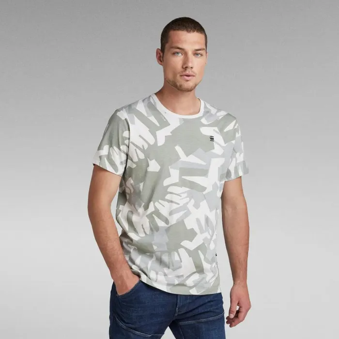 TShirts and Polos Men GStar RAW Camo Allover TShirt Nimbus Cloud Peacehand