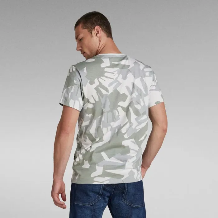 TShirts and Polos Men GStar RAW Camo Allover TShirt Nimbus Cloud Peacehand