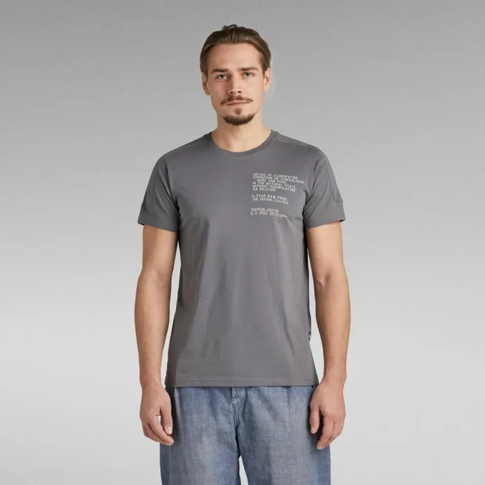 TShirts and Polos Men GStar RAW Korpaz Logos Graphic TShirt Granite