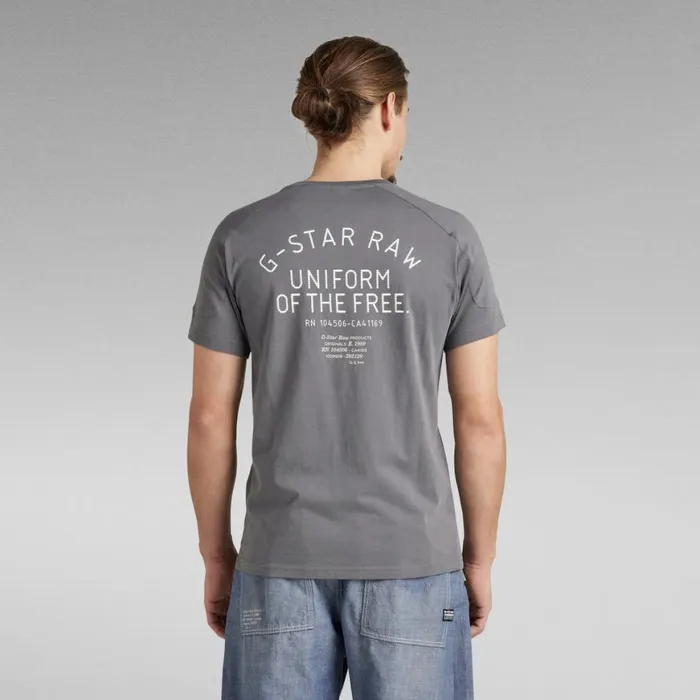 TShirts and Polos Men GStar RAW Korpaz Logos Graphic TShirt Granite
