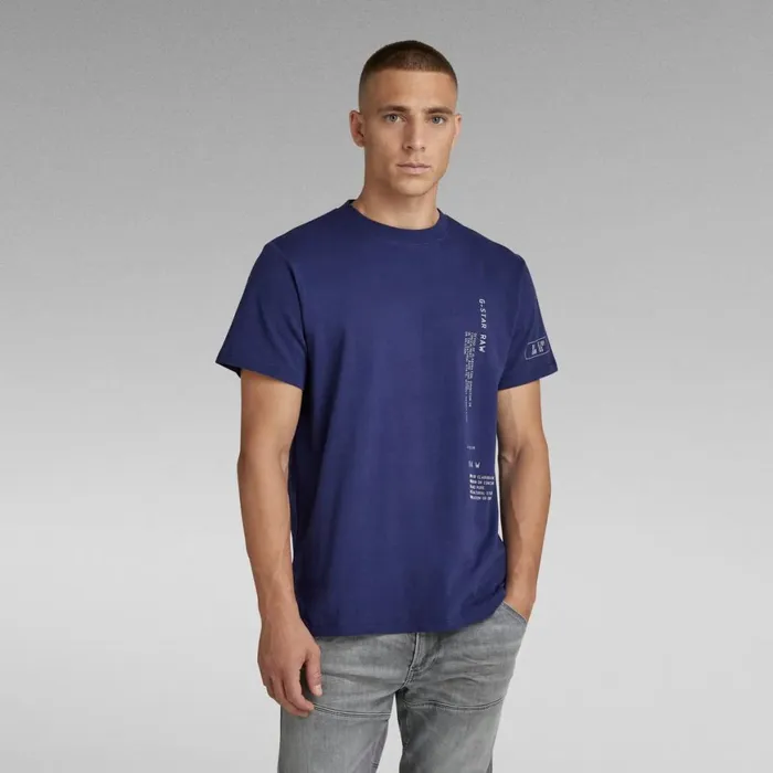 TShirts and Polos Men GStar RAW Multi Graphic Loose TShirt Ballpen Blue