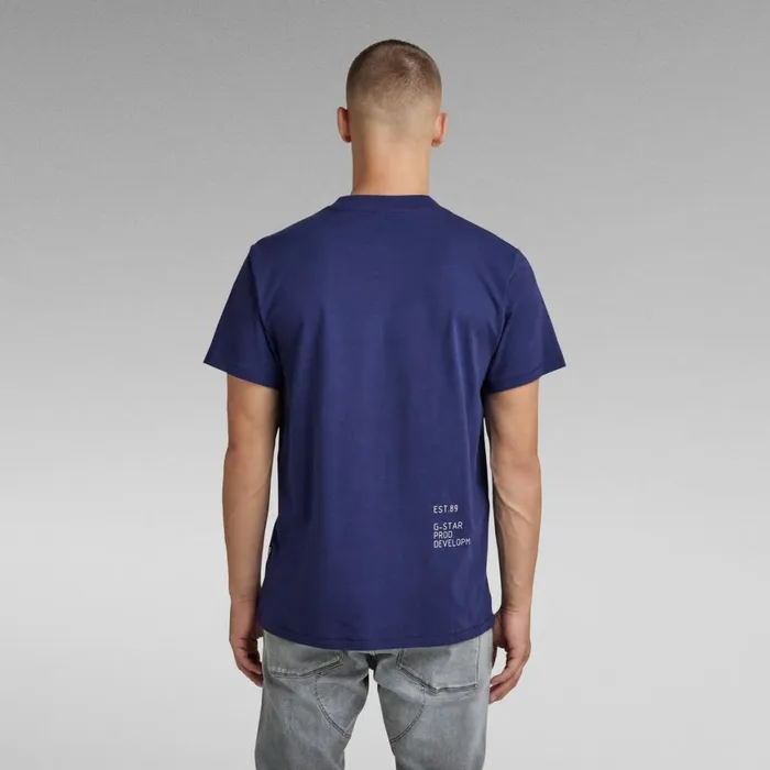 TShirts and Polos Men GStar RAW Multi Graphic Loose TShirt Ballpen Blue
