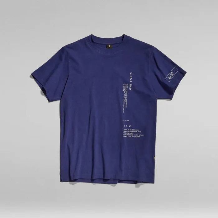 TShirts and Polos Men GStar RAW Multi Graphic Loose TShirt Ballpen Blue