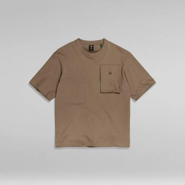 TShirts and Polos Men GStar RAW Oversized Boxy TShirt Chest Pocket Deep Walnut