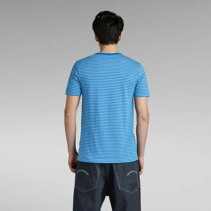 TShirts and Polos Men GStar RAW Stripe Slim TShirt Lakelapis Blue Stripe