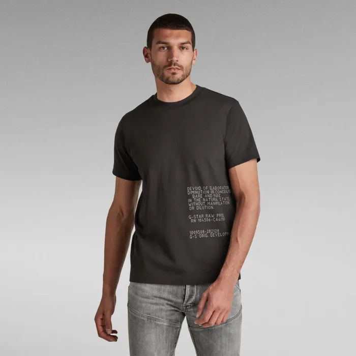 TShirts and Polos Men GStar RAW Text TShirt Dark Black