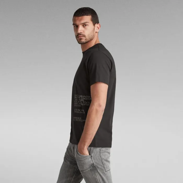 TShirts and Polos Men GStar RAW Text TShirt Dark Black