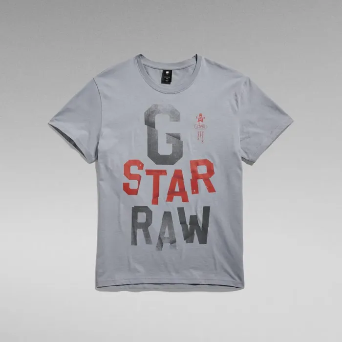 TShirts and Polos Men GStar RAW Wrinkled Letters TShirt Dim Grey